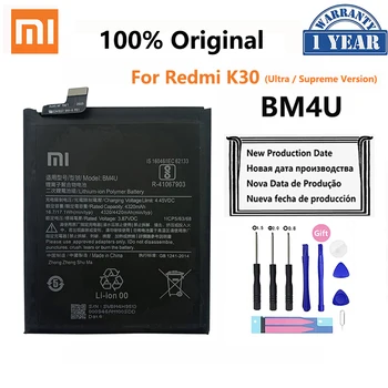 100% Оригинальный Аккумулятор BM4U 4420mAh Для Телефона Xiaomi Redmi K30 K 30 Ultra Supreme Версия Сменных Батарей Bateria