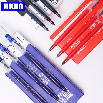 JIKUN 6 шт. тестовая ручка с игольчатым наконечником 0,5 мм, треугольная, большой емкости, черные/синие/красные ручки для вывесок офисного назначения