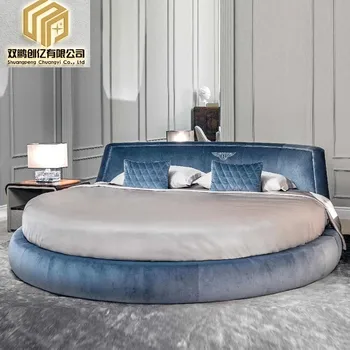 Вилла лайт, роскошная круглая кровать в постмодернистском стиле, мягкая кровать, мебель на заказ, спальня, большая кровать