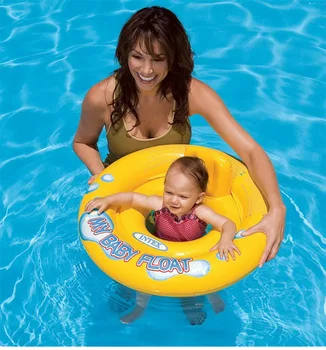 Круглое летнее детское кольцо для плавания с поплавком, 2 круга, полое кольцо для сиденья для плавания, надувной бассейн с мультяшным поплавком