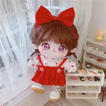 Кукла из человеческого хлопка 20 см Детская одежда Звезда Милая Юбка с двойным ремешком Кукла одевается