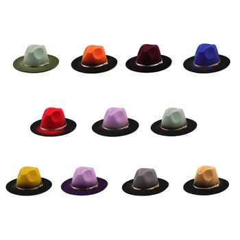 Модная ретро-джазовая шляпа градиентного цвета, цилиндр для защиты от солнца, ковбойская шляпа для мальчиков Gi