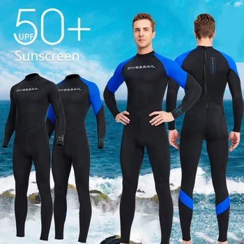 Мужская одежда для дайвинга, быстросохнущий купальный костюм с длинным рукавом, гидрокостюм для подводного плавания, гидрокостюм для серфинга с молнией, цельный водолазный костюм для водных видов спорта
