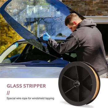 Четырехсторонний стальной тросик для снятия ветрового стекла Инструмент для снятия автомобильного стекла Специальный стальной тросик для простукивания ветрового стекла