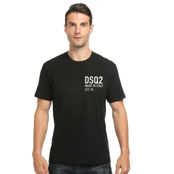Бренд DSQ2 СДЕЛАНО В ИТАЛИИ EST.95 с буквенным принтом, Женская Мужская хлопковая спортивная футболка с круглым вырезом и коротким рукавом, комфортная рубашка