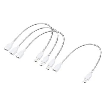 гибкий USB-кабель uxcell, удлинитель USB от мужчины к женщине 35 см для светодиодной настольной лампы, белая упаковка из 4 штук