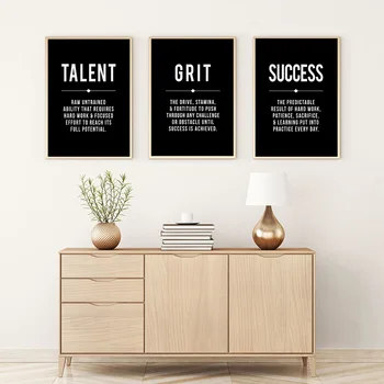 Мотивирующие на успех плакаты и принты Grind Hustle Современное искусство Офисный декор Мотивация предпринимателя Картины на холсте