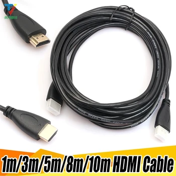 100шт Высокая скорость 0,5 м 1М 2М 3М 5М 8м 10М длиной Золотисто-черный Штекер HDMI К HDMI Штекерному Кабелю HDMI Версии 1.4 1080p 3D ПЛАНШЕТЫ