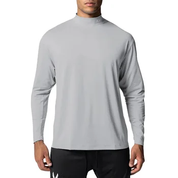 Мужская футболка для фитнеса, тренировочные рубашки с длинным рукавом, компрессионные облегающие топы для бега, одежда для тренировки мышц