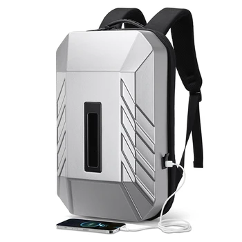 OZUKO Мужской рюкзак с твердым корпусом, многофункциональный противоугонный Водонепроницаемый деловой рюкзак, сумка для ноутбука, Умный Светодиодный Мужской USB-зарядка