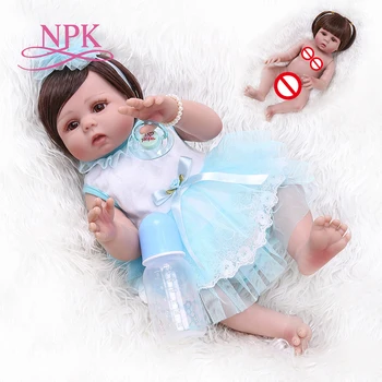 НОВЫЙ 49 СМ малыш новорожденный кукла бебе возрожденная девочка с загорелой кожей всего тела силиконовая мягкая реалистичная кукла игрушка для ванны водонепроницаемый