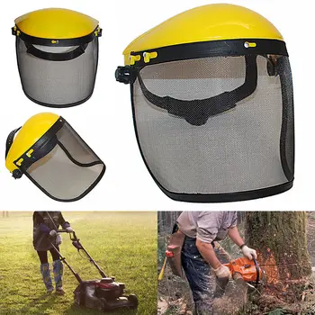 Защитный шлем с сетчатым козырьком во все лицо для лесозаготовительной машины, кустореза, защитного шлема для косилки