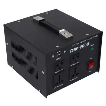 Трансформатор напряжения DW-2000 Повышающий преобразователь мощности 2000 Вт Регулируемый вход переменного тока от 110 В до 220 В