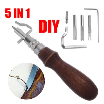Инструменты для Сшивания Складок Кожи Leather Craft Edge Press Для Сшивания Канавок Инструмент Для Сшивания Складок Кожа DIY Швейные Инструменты 5в1