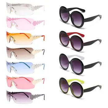 Крутые модные негабаритные круглые женские солнцезащитные очки Винтажные градиентные солнцезащитные очки Модные очки роскошных оттенков