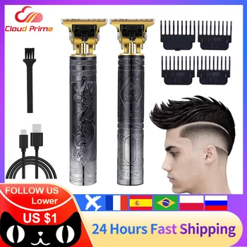 Электрическая машинка для стрижки волос T9 Barber USB, мужская электробритва, заряжаемая машинка для стрижки волос, профессиональный триммер для стрижки бороды