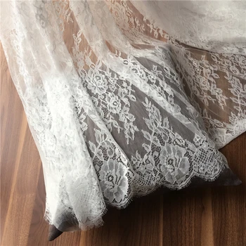 Красивая черно-белая кружевная ткань для ресниц, свадебное украшение.Скатерть для рукоделия Шириной 150 см 3 шт./лот