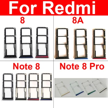 Держатель Лотка для SIM-карт памяти Для Xiaomi Redmi 8 8A Держатель Sim-карты Для Redmi Note 8 Note 8 Pro Замена Слота SD Micro Ремонт