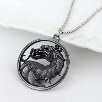 Новое ретро-ожерелье с подвеской в виде персонажа файтинга в форме дракона, мужское ожерелье, модное металлическое ожерелье, аксессуары для вечеринок, ювелирные изделия
