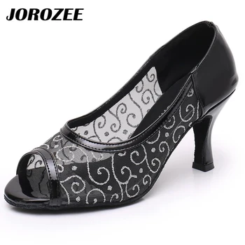 Обувь для латиноамериканских танцев из искусственной кожи JOROZEE, обувь для танцев Йога Чача, каблук 75 мм