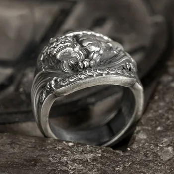 Мужское новое счастливое волшебное кольцо, ретро модное мужское властное открытое кольцо, кольцо Кирин, национальный подарок ветра.