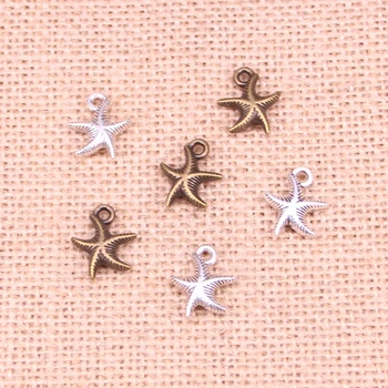 30шт Двухсторонние подвески в виде морской звезды, металлические подвески для браслета и ожерелья, ювелирные изделия ручной работы 16*14 мм