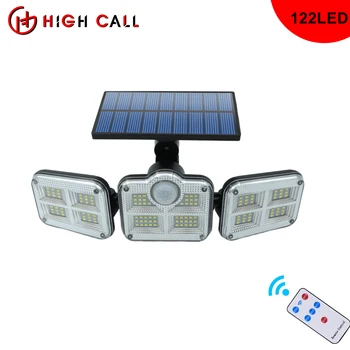 122 Солнечный светодиодный светильник для наружных прожекторов С датчиком движения, отражателем-детектором для стен загородного дома, бассейнов, сада