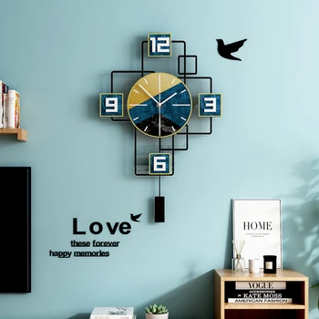 Креативные модные часы настенные часы гостиная индивидуальность Скандинавские декоративные настенные часы атмосферный дом современный простой бесшумный