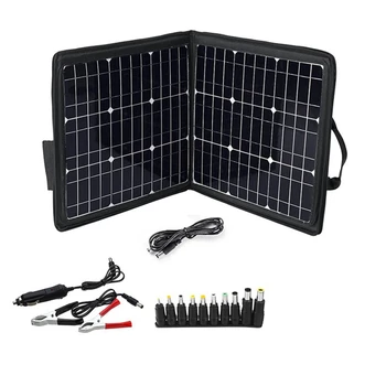 Черная Складная сумка с солнечной панелью мощностью 100 Вт, выход USB + DC, Солнечное зарядное устройство, Солнечное зарядное устройство, наружный источник питания